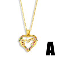 Fashion Heart-shape Letter Mom Copper Necklace sku image 1
