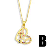 Fashion Heart-shape Letter Mom Copper Necklace sku image 2