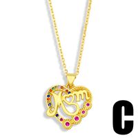 Fashion Heart-shape Letter Mom Copper Necklace sku image 3