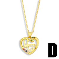 Fashion Heart-shape Letter Mom Copper Necklace sku image 4