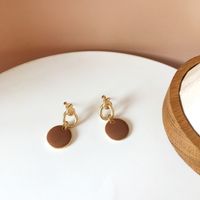 Simple Round Oil Drop Alloy Earrings Wholesale sku image 1