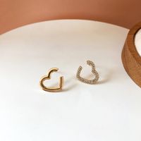 Fashion Heart-shape Diamond Alloy Earrings Wholesale sku image 1