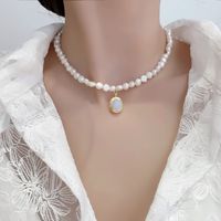 Collier De Cuivre Goutte D&#39;eau Perle Baroque En Gros main image 2