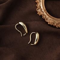 Simple Metal Glossy Water Drop Copper Earrings Wholesale main image 3