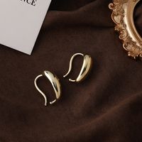 Simple Metal Glossy Water Drop Copper Earrings Wholesale main image 5