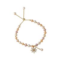 Korea Pearl Crystal Daisy Copper Bracelet Wholesale main image 6