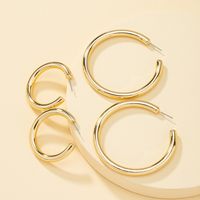 Simple C-shaped Earrings Set main image 4