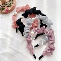 Korean Fold Fabric Pearl Hair Hoop main image 1