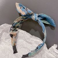 Korean Bow Tie-dye Rabbit Ears Hair Hoop main image 4