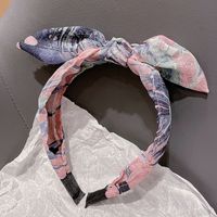 Korean Bow Tie-dye Rabbit Ears Hair Hoop main image 3