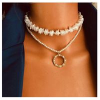 Zweilagige Perlenkette Aus Modischer Legierung main image 1