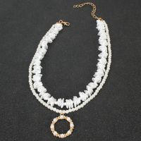 Zweilagige Perlenkette Aus Modischer Legierung main image 5