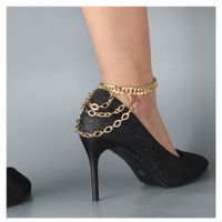 Simple Chain Multi-layer Tassel Alloy Anklet main image 3