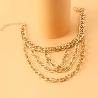 Simple Chain Multi-layer Tassel Alloy Anklet main image 4