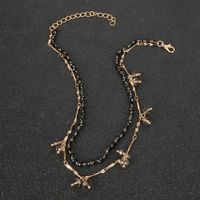 Fashion Double-layer Short Crystal Necklace Wholesale main image 4