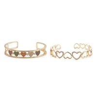 Fashion Heart-shape Colorful Zircon Copper Bracelet main image 5