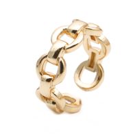 Mode Twisted Chain Button Open Ring main image 6
