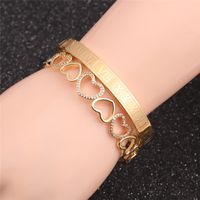 Fashion Roman Alphabet Heart-shape Zircon Copper Bracelet main image 3