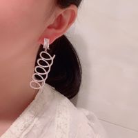 Simple Heart Wave Long Tassels Earrings main image 3