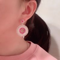 Fashion Gradient Pink Hoop Earrings main image 4