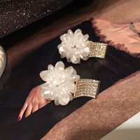Fashion Diamond Resin White Flower Earrings main image 5