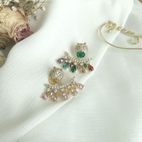 Color Gradient Leopard Head Diamond Earrings main image 6