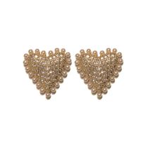 Fashion Heart Bead Pearl Earrings main image 6