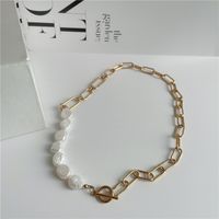 Baroque Special-shaped Bead Stainless Steel Necklace main image 5