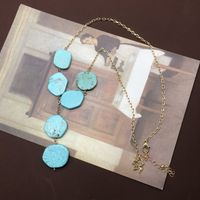Simple Turquoise Alloy Necklace Wholesale main image 1