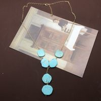Simple Turquoise Alloy Necklace Wholesale main image 3