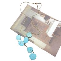 Simple Turquoise Alloy Necklace Wholesale main image 4