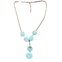 Simple Turquoise Alloy Necklace Wholesale main image 5