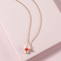 Fashion Dripping Color Mushroom Alloy Necklace main image 2