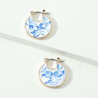 Fashion Blue And White Porcelain Earrings Wholesale main image 3
