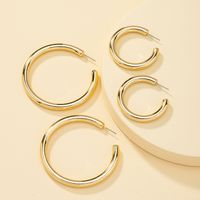 Simple C-shaped Earrings Set sku image 2