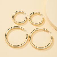 Simple C-shaped Earrings Set sku image 1