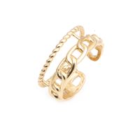 Mode Twisted Chain Button Open Ring sku image 4