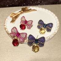 Fashion Candy Color Bow Stud Earrings sku image 1