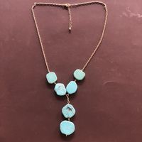 Einfache Halskette Aus Türkisfarbener Legierung Im Großhandel sku image 1
