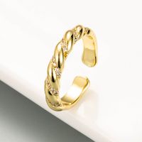 New Double Heart-shaped Opening Copper Micro-inlaid Zircon Ring sku image 2