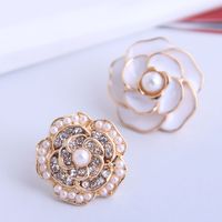 Korean Concise Rose Asymmetrical Stud Earrings sku image 2