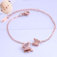 Korean Butterfly Titanium Steel Anklet main image 3