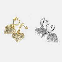 Fashion Gold-plated Zircon Heart-shaped Earrings main image 4