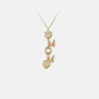 Fashion Heart-shape Letter Zircon Copper Necklace main image 6