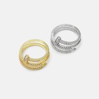 Fashion Multi-layer Gold-plated Zircon Ring main image 4