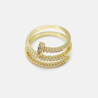 Fashion Multi-layer Gold-plated Zircon Ring main image 5