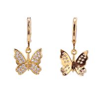 Wholesale Fashion Gold-plated Zircon Butterfly Earrings main image 3