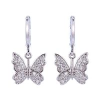 Wholesale Fashion Gold-plated Zircon Butterfly Earrings main image 4