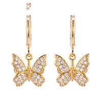 Wholesale Fashion Gold-plated Zircon Butterfly Earrings main image 5