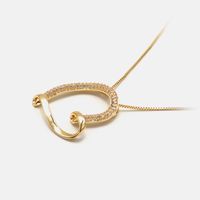 Fashion Hollow Heart-shape Copper Necklace main image 3